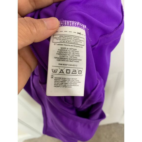 Adidas Purple Athletic Tennis Golf romper Striped Sporty Performance shortall XL - Picture 8 of 8